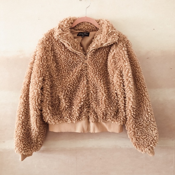 mauve teddy jacket